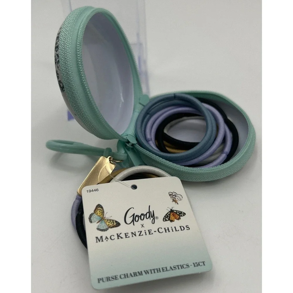 Goody x MacKenzie-Childs Butterfly Purse Charm with 15ct‎ Hair Elastics green